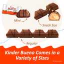 Kinder Bueno Milk Chocolate Bars with Crispy Wafer and Hazelnut Cream, 20 Count, 2 Bars per Pack, 1.5 oz Each (EXP 09/13/26)