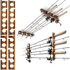 Ghosthorn Holds Up to 12 Rods Fishing Pole Rod Racks Wall or Ceiling Mounted Fishing Pole Rod Holders for Garage Storage Organizer Fishing Gear Equipment for Men Women