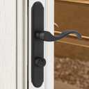 ReigaHood US Flat Slot Storm Door Handle Complete Set Fits for Larson and Wright Screen Door Hardware, 2-1/2" Handle PZ, 7/8" Backset, 7-1/4" Trimplate H.C., Non-Handed, Matte Black