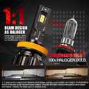 Bulb, 26000LM Super Bright 6500K 800% Brighter Bulbs with Turbo Fan, IP68 Waterproof, Plug-N-Play (H11/H8/H9)