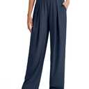 G4Free Flowy Wide Leg Palazzo Pants Women Lightweight Trendy Front Pleat Travel Pants Casual Summer Size M
