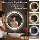 LTFUUAI 24" Round LED Bathroom Mirror with Lights, Front & Back Light