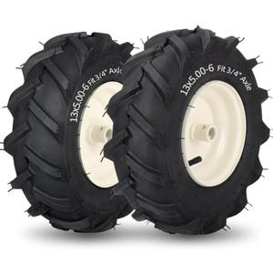 GICOOL 13x5.00-6" Tiller Tire and Wheel, 3/4" Axle Size, 3-1/8" Centered Hub, Compatible with Craftsman & Troy-Bilt Tiller Replacement