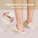 STQ Women's Slippers Indoor with Slip on Cozy House Shoes Non Slip Warm Loafers (6, Beige)