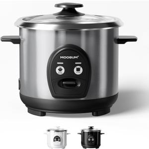 3-Cup Uncooked Rice Cooker Small, Stainless Steel Non-Toxic Inner Pot, One-Touch Multifunction for Rice/Saut/Yogurt, Dishwasher Safe, 1-3 People Size, Silver