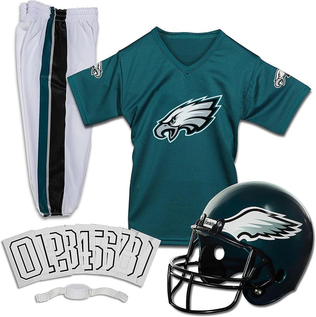 Franklin Sports NFL Youth Football Uniform Set for Boys & Girls - Includes Helmet, Jersey & Pants with Chinstrap + Numbers (Small)