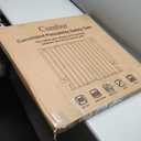 Cumbor 29.243" Baby Gate for Stairs, Wall-Mounted (Drill Required), Expandable No Bottom Bar Dog Gate, Auto Close Extra Wide Walk Thru, Pet & Toddler Proof Gate, Top & Bottom of Stairways (Brown)