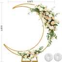 Moon Shape Wedding Metal Arch Backdrop Gold Flower Balloon Arbors Stand for Wedding Birthday Party, Graduation Decorations and Baby Shower