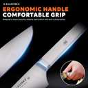 8 Inch Razor Sharp Chef Knife, High Carbon German Steel Blade with Comfortable Grip, Ideal for Meal Prep with Gift Box and 3.5 Inch Paring Knife, BBQ Knife (RUPA)