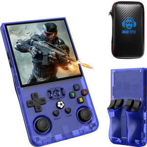 R36MAX Retro Game Console,IPS Screen Retro Gaming Console,4000mAh Battery,Blue