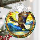 Christmas Ornament, Christmas Decoration, Stained Glass Ornament, Heirloom Keepsakes, Holiday Ornaments, Holiday Presents, Unique Xmas Gifts, Gift Exchange Ornaments, Gift Idea - Bald Eagle