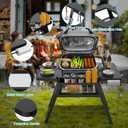 Grill Stand for Ninja Woodfire Outdoor Grills, Portable Adjustable Grill Cart Table for Ninja XSKUNSTAND OG700 OG800 OG900 OO101 Series & Stand for MO201 Artisan Pizza Oven Accessories with Shelves