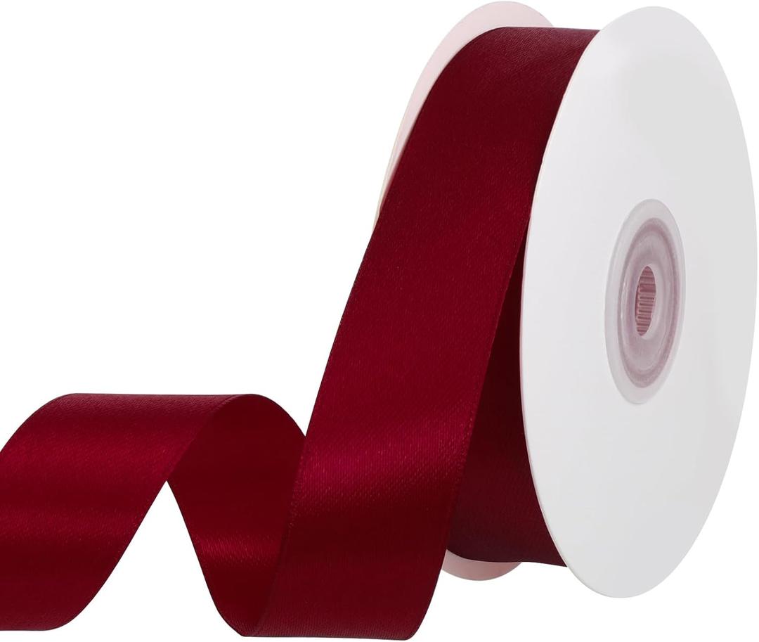 woric Red Ribbon Valentine Ribbon 1 inch 60 Yards Double Faced Red Satin Ribbon for Crafts Wedding Invitation Bows Making Gift Wrapping Decorations