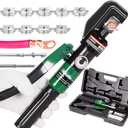 UTZIKO Hydraulic Cable Lug Crimper 10 US TON 12 AWG to 00 (2/0) Electrical Terminal Cable Wire Tool Kit with 9 Die (12awg~00awg Crimping Tool)