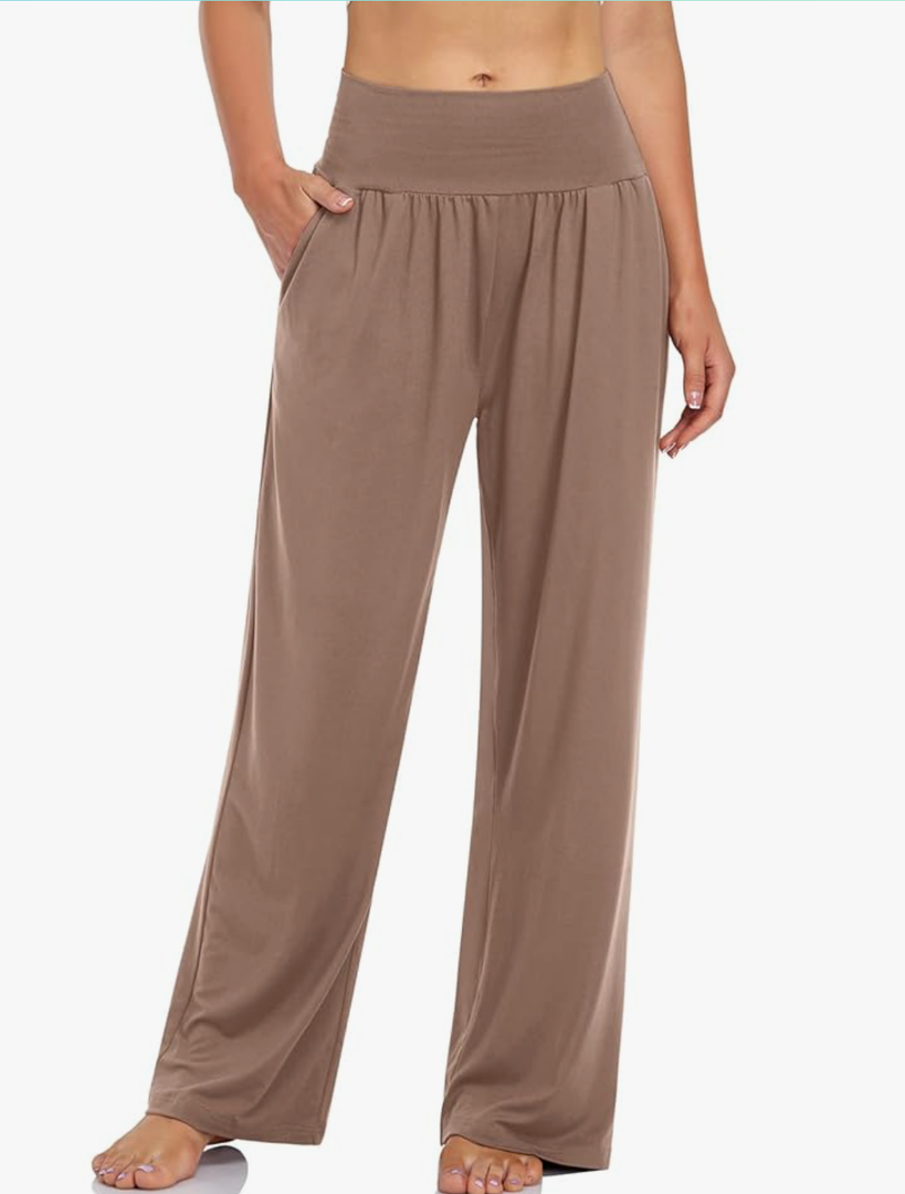 Women's Casual Loose Wide Leg Cozy Pants Yoga Sweatpants Comfy High Waisted Sports Athletic Lounge Pants with Pockets, Size XL