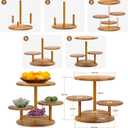 HURZMORO 4 Tier Round Cupcake Tower Stand for 50 Cupcakes,Wood Cake Stand with Tiered Tray Decor,Farmhouse Tiered Tray Decor,Cupcake Display for Birthday Graduation Baby Shower Tea Party
