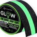 Anti-Slip Grip Tape Strips 2" x16.5ft, Non-Slip Traction Tape, Weatherproof Safety Adhesive Grip Treads with Glow in The Dark Strip, in/Outdoor Abrasive Tape for Stairs, Non-Skid Steps