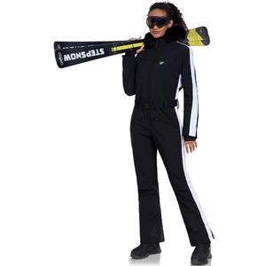 HOTIAN Women One Piece Ski Suits Slim Fit Overalls Jumpsuits Waterproof Winter Outdoor Snowboard Snow Suits, Large