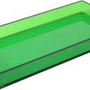 Acrylic Tray for Vanity Makeup Perfume Jewelry 12x6'' Small Decorative Tray for Bathroom Dresser Tops Candle Sink Counter, Emerald Green