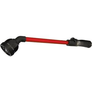 Dramm RainSelect Rain Wand 16 Inch Aluminum Watering Wand with 9-Pattern Adjustable Spray Head & One Touch Thumb Control Valve Garden Hose Wand for Containers, Raised Beds & Hanging Baskets Red