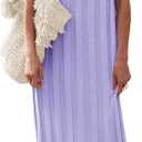 Fisoew Women Summer Sleeveless Maxi Dress Scoop Neck Ribbed Knit Tank Dress | Maternity, Sweater Dress, Cozy Fabric, Loose Fit, Long Dress, Round Neck, Going Out, Pregnancy (Purple), Small