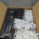 ERONE Shoe Rack Storage Organize, 28 Pairs Portable Double Row with Nonwoven Fabric Cover Shoe Shelf Cabinet for Closet (Black)