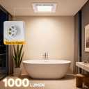 Bathroom Exhaust Fan with Light 10" Ultra Quiet 1.0 Sones,1000LM, 5CCT, Exhaust Fan Mounting Opening 8"x8" in 110CFM Bathroom Fan with Light Ceiling Mount for Home, Bath, Office