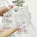 12pcs Press on Nail Storage Box with 60 Pcs Adhesive Double Sided Tape Clear Acrylic Nail Display Box Artificial False Nail Box Organizer Fake Nail Case Transparent Nail Packaging Boxes for Nail Salon