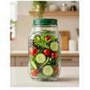 Salad Pod with Side Opening – Leakproof Salad Container for Lunch with Dressing Cup, Portable Mason Style Jar Bowl for Meal Prep, Travel, Work and Fresh Jar Storage On-the-Go