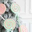Pastel Christmas Tree Candy Picks 2pcs 16inch Gaint Pink Green Macaron Glitter Candy Lollipop Candyland Christmas Tree Hanging Ornaments for New Year Xmas Indoor Outdoor Party Decorations
