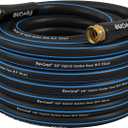 Fevone 50ft Heavy Duty Garden Hose  5/8" ID, 600 PSI, Hybrid Polymer, Kink-Resistant, Flexible, Durable, 3/4" GHT Solid Brass Fittings