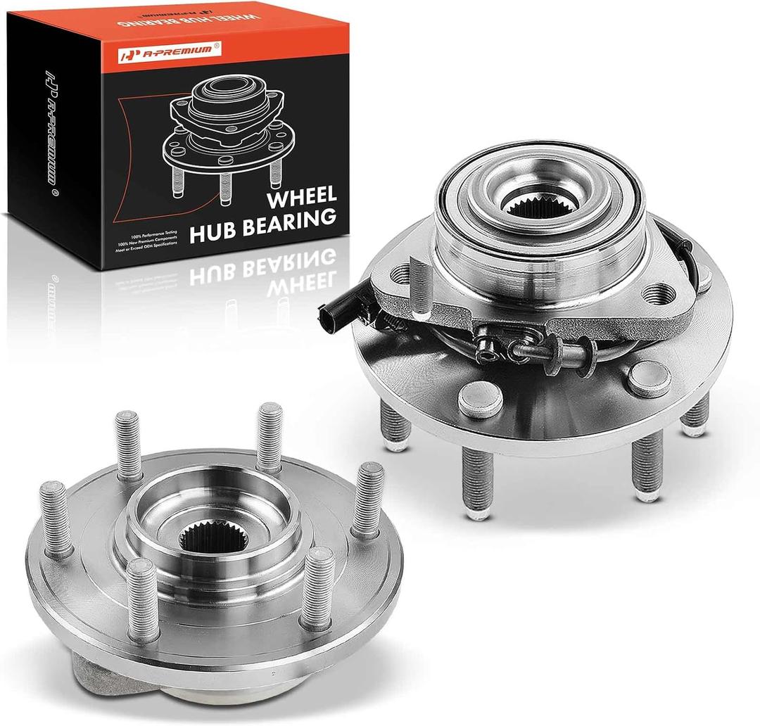 A-Premium 2 x Front Wheel Bearing and Hub Assembly with ABS & 6-Lug Compatible with Nissan Armada 2012-2015, Titan 2012-2015, 4WD Only
