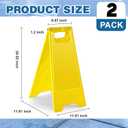 2 Pack 24" Height Blank Floor Sign Yellow A-frame Foldable Caution Sign Stick/Write-on Double Sided Safety Warning for Pool Restaurant Restroom Office