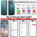 for iPhone 16 Pro Case Wallet Compatible with Magsafe, Slim PU Leather Flip RFID Blocking Card Holder Stand Shockproof Magnetic Women Men Wallet Phone Case Cover for iPhone 16 Pro, Blue Green