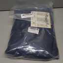 H.VERSAILTEX Linen Look 100% Blackout Curtains 63 Inches Long for Bedroom Full Light Blocking Rod Pocket 42 Inches Wide Linen Textured Thick Window Curtain Drapes with White Backing, Navy, 2 Panels