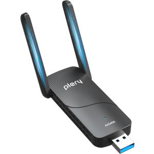 USB WiFi 6 PC Gaming Adapter, 5400Mbps Tri-Band Network Card | Ultra-Low Latency for Competitive Game & 4K Streaming | for Windows 10/11, Professional-Level Stability for Office & Live Broadcast