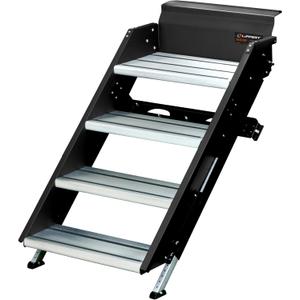 Lippert Components Solid Step Quad Step for RV and Travel Trailer Entry Doorway ,30 inch -791575 , Black