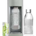 New Mysoda Glassy Design Sparkling Water Maker With 1L Glass & Plastic bottle - Silent Nordic Design Soda Maker Featuring A Sliding Door Opening - No Cylinder Included - Colour Green