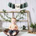 Greenery 2nd Birthday High Chair Banner - Nature Highchair Banner, Two Wild Party Banner, Tassel Bunting