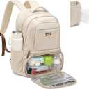 Lunch Backpack 16 Inch Laptop Backpack with Insulated Cooler Lunch Box Food Bag for College Work Camping Picnics (Apricot)