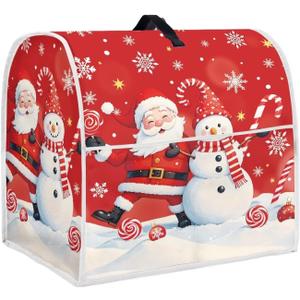 Santa Claus Mixer Cover for Kitchen Aid 4.5-5 Quart Stand Mixers, Universal Kitchen Appliance Dust Cover Washable Dustproof Cloth Cover with Pocket for Kitchenware Gift for Christmas