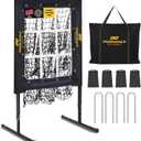 PodiuMax Baseball Pitching Net, 9 Hole Pitching Net with Strike Zone, 5 Adjustable Heights Baseball Throwing Net for All Ages, Heavey Duty Solo Trainer with Carry Bag for Backyard Practice