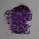 Long Curly Wavy Ombre Purple Wigs for Women Synthetic Natural Middle Part Daily Party Halloween Cosplay Wig with Wig Cap 21"