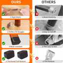 Ezprotekt 24 Pcs Rectangle Felt Chair Leg Floor Protectors for Hardwood Floors, Rectangle Black Silicone Furniture Pads Caps Covers for Chair Desk Table (Fit L :1.3-1.7", W: 0.6-0.9")