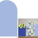Light Baby Blue Solid Arch Backdrop Covers for Positano Parties Arched Stand Stretchy Fabric Cover Porcelain Boys Birthday Party Decors(4x7.2ft) (GX-1176)