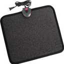 Heated Floor Mat Under Desk for Foot Warmer - Wider 110V Adjustable Temperature Electric Space Heaters Heating Pad - Carbon Crystal & Energy Saving Feet Warmers for office,home (Black Gray) (Black Gray)