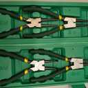 4-piece Snap Ring Plier Set, 7 in (17.8 cm) Round Nose C-Clamp, for Snap Ring Removal, with green Storage Case