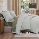 BLOOMHAVEN King Comforter Set - 7 Pieces Green Bedding Sets for All Seasons, Lightweight Soft Bed in a Bag King with Revesible Farmhouse Comforter, Sheets, Pillowcases & Shams