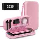 TIKOdirect Carrying Case for Nintendo Switch 2 (2025) & Switch OLED 2021 & Switch 2017, Travel Hard Shell Portable Bag Fit for Joycon & Adapter, Protective Case with 24 Game Card Slots, Pink