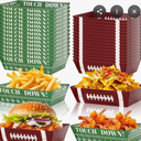 24 Pcs Football Party Supplies Bowl Food Paper Trays 5 lb Football Disposable Serving Boats for Football Birthday Game Day Party Decorations
